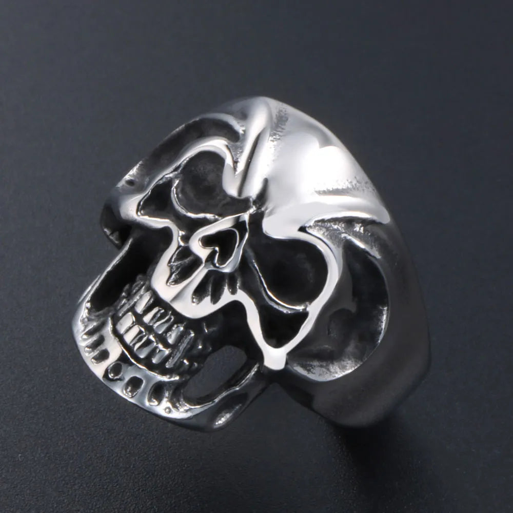 engraved rings for women-IG Style Nordic Style Retro Skull 304 Stainless Steel Polishing Men'S Rings