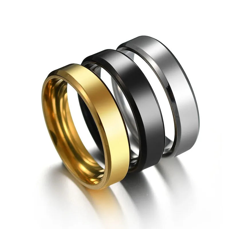 platinum wedding rings for women-Fashion Solid Color Stainless Steel Polishing Plating Rings 1 Piece