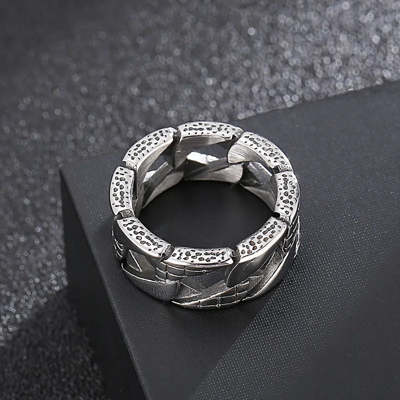 gold rings for women-Hip-Hop Retro Solid Color Titanium Steel Hollow Out Men'S Rings