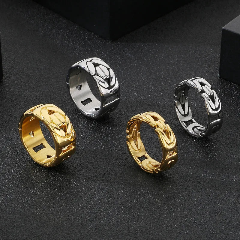 ring sets for women-Simple Style Geometric 304 Stainless Steel 18K Gold Plated Men'S Rings