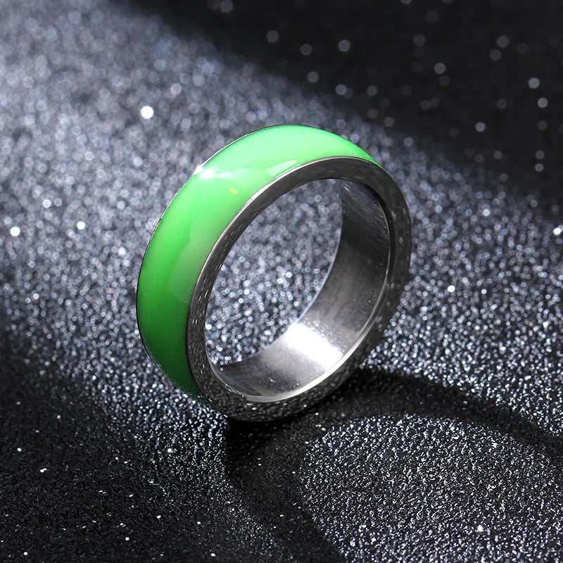 pearl rings for women-Titanium Steel Hypoallergenic Green Ring