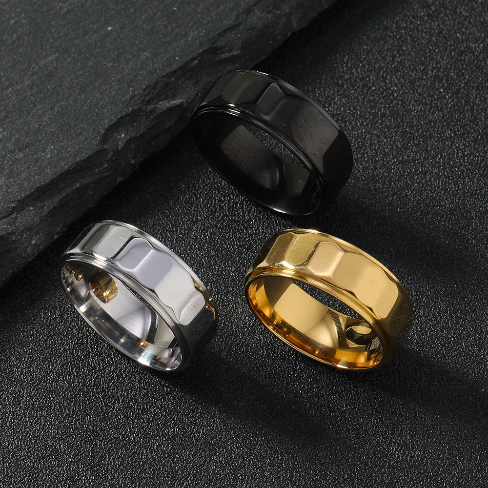 cocktail fashion rings for women-Simple Style Solid Color 304 Stainless Steel Plating Unisex Rings